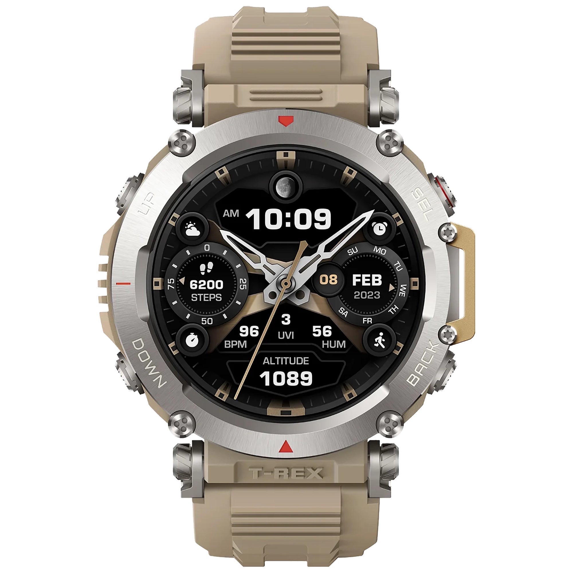 Amazfit T-Rex Ultra Frontansicht mit AMOLED-Display