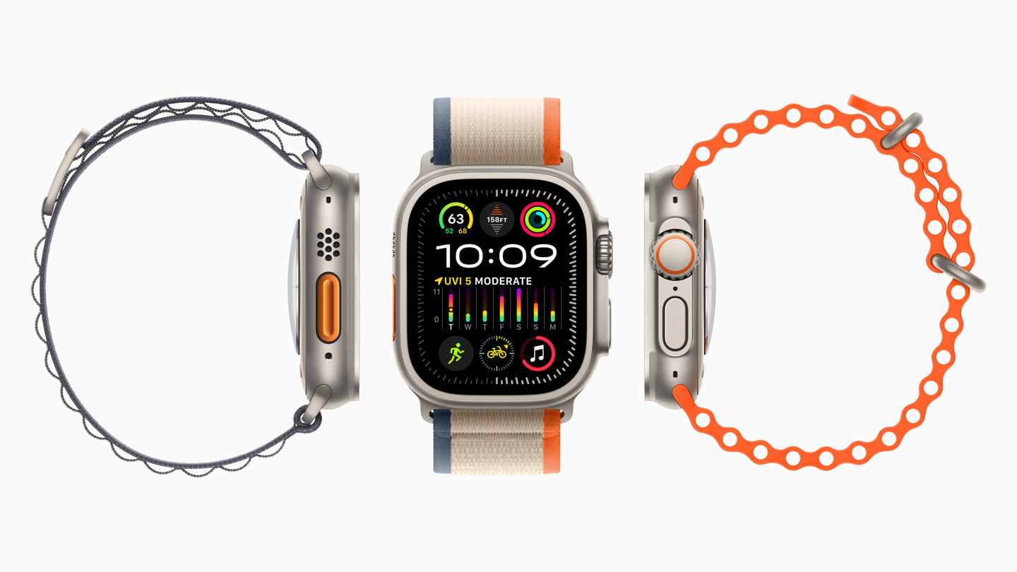 Apple Watch Ultra 2 mit verschiedenen Armbändern