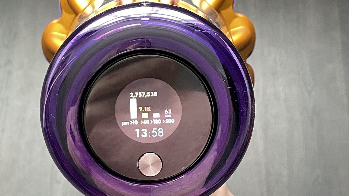 Dyson V15 Detect LCD-Display und Piezoelektrischer Sensor