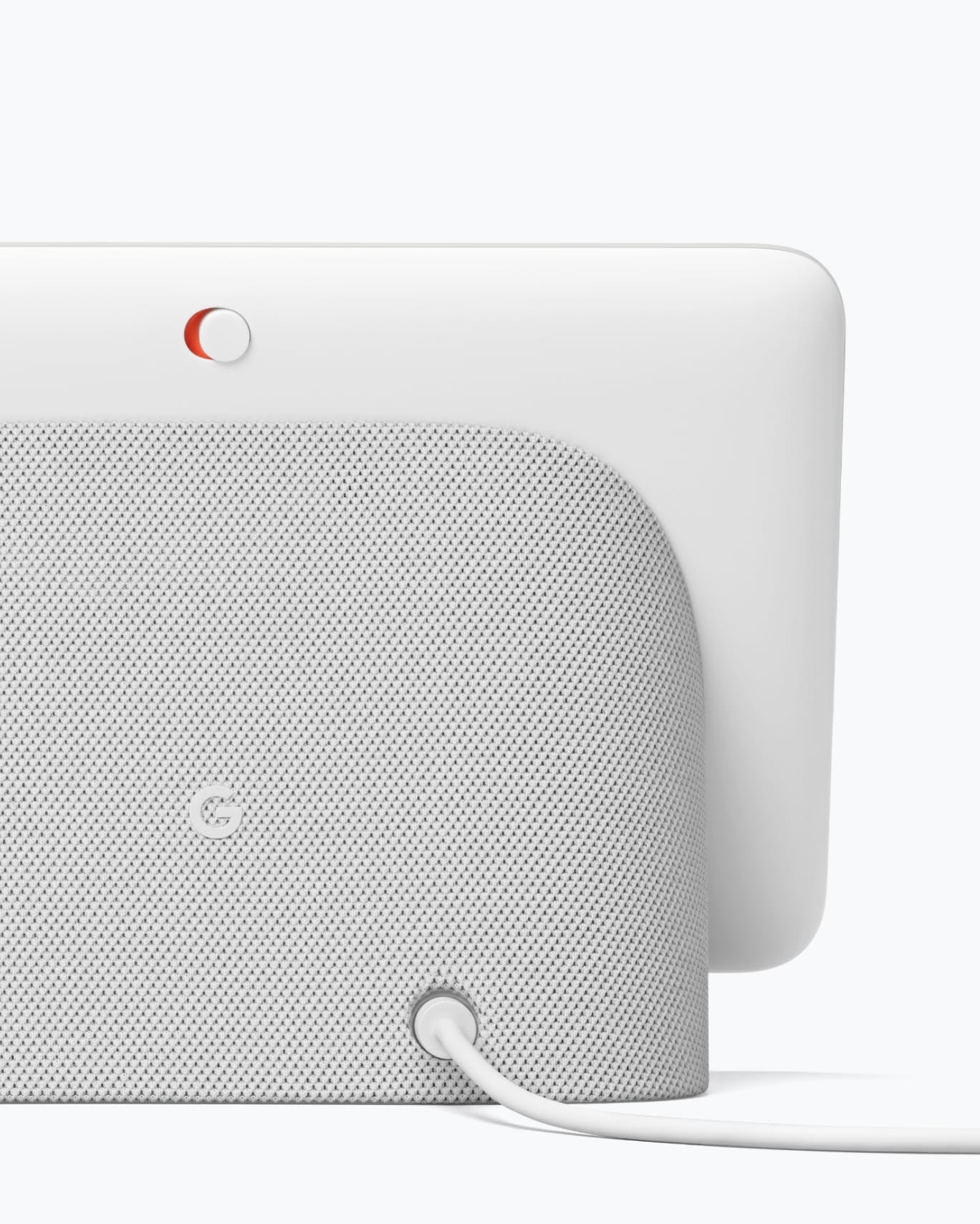 Google Nest Hub Rückseite mit Lautsprecher und Mikrofon-Schalter