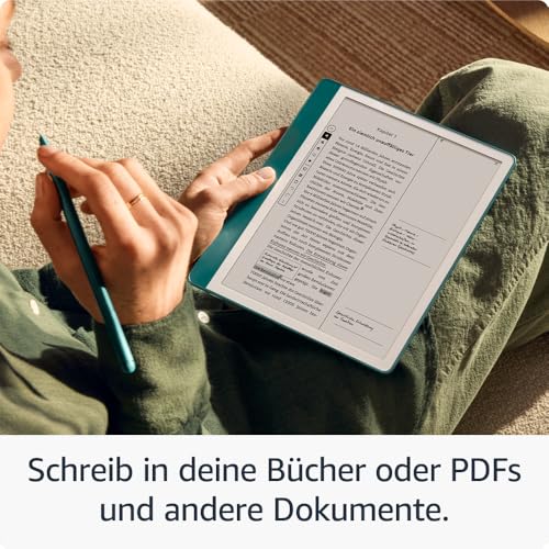 Kindle Scribe 2024 beim Schreiben in Büchern
