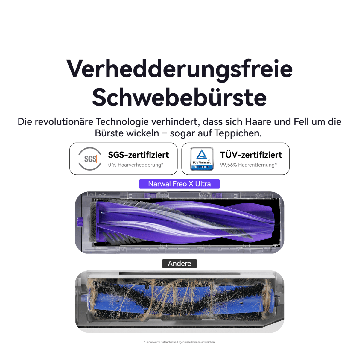 Narwal Freo X Ultra verhedderungsfreie Schwebebürste