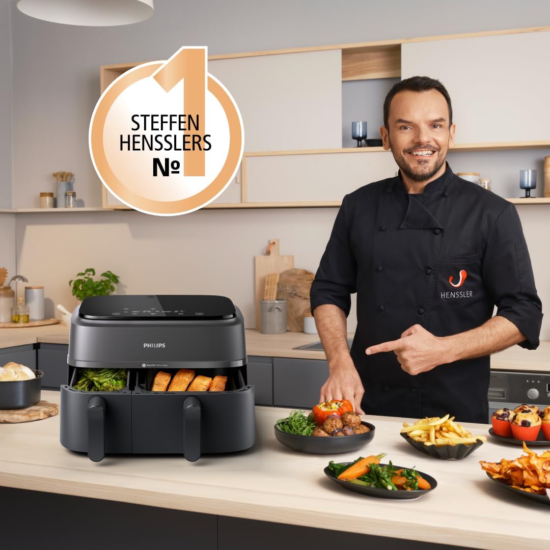 Philips Airfryer 3000 XL in der Küche mit Steffen Henssler