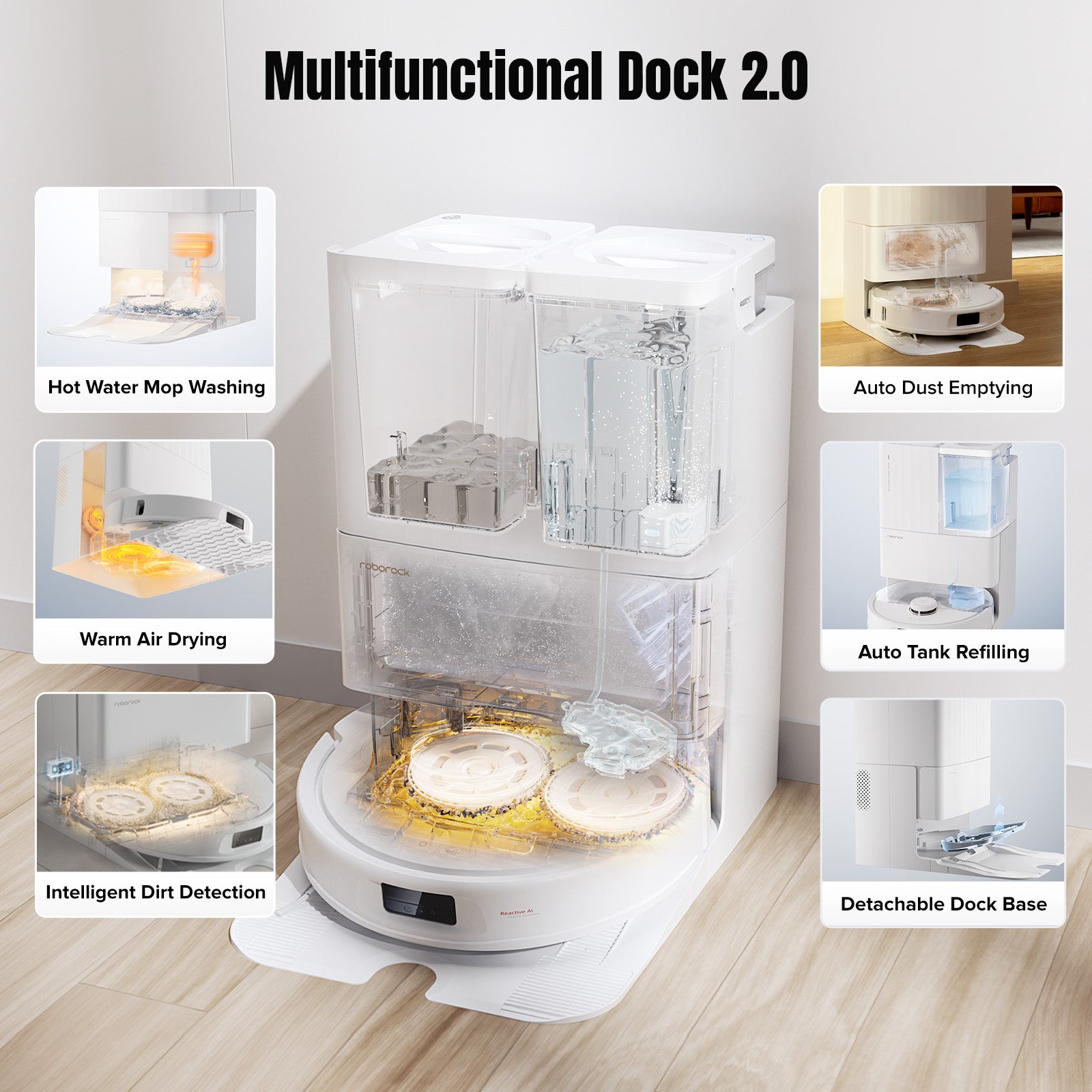 Roborock Qrevo MaxV Multifunctional Dock 2.0 Innenansicht