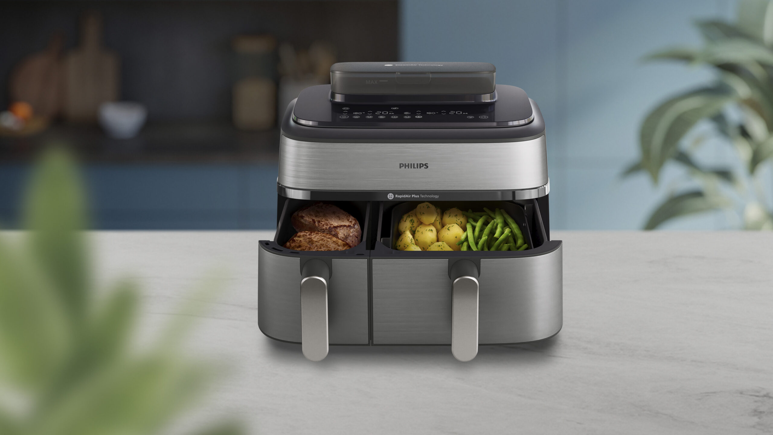 Philips Steam Airfryer NA555/00 in der Küche